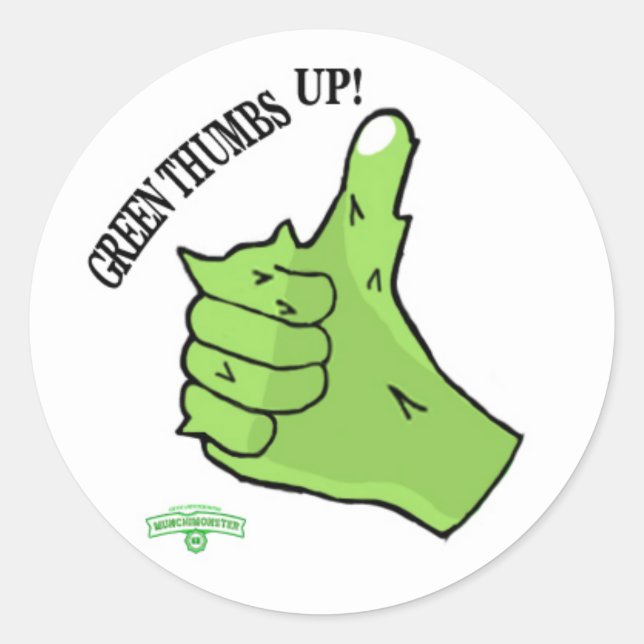 Sticker Munchimonster Green Thumbs Up! Récompense (Devant)