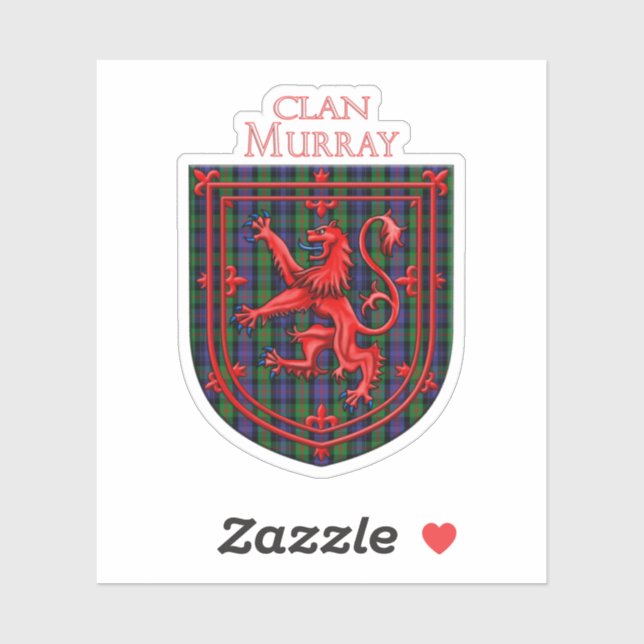 Sticker Murray Tartan Scottish Plaid Lion Rampant (Feuille)