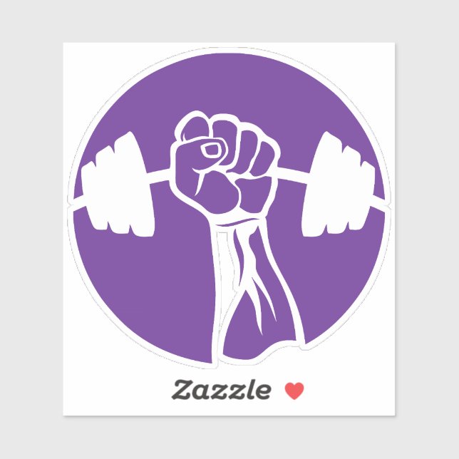 Sticker musculation bodybuilding 2 poing fermer haltere lo (Feuille)