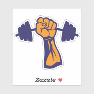 Sticker musculation bodybuilding 3 poing fermer haltere lo