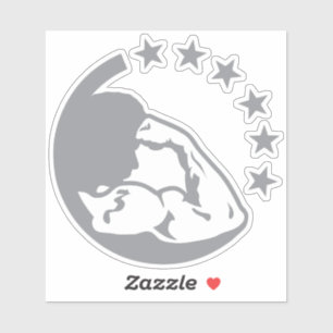 Sticker musculation bodybuilding bras biceps logo sport