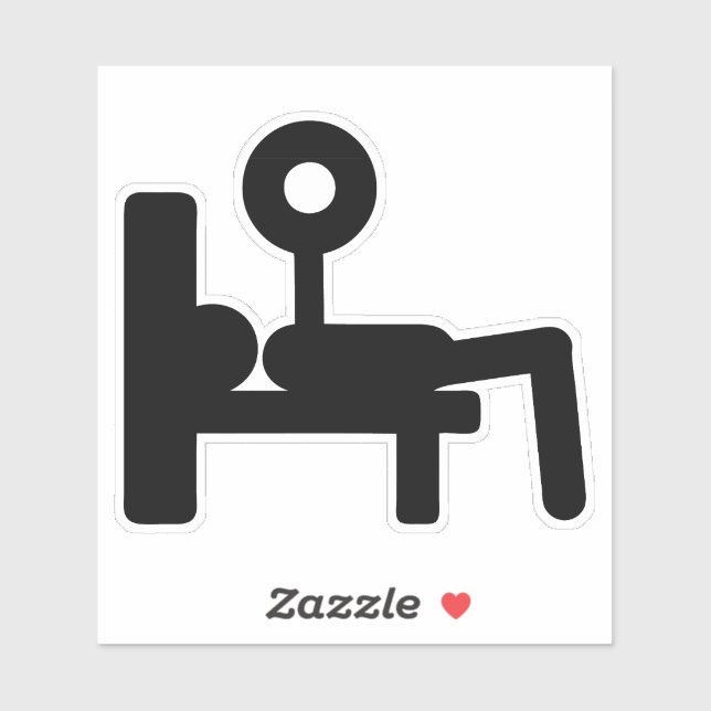 Sticker musculation icone developpe couche muscul (Feuille)