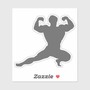 Sticker musculation pose biceps bodybuilding fitness sport
