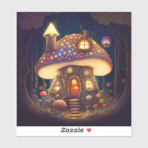 Sticker Mushroom House Imaginaire Art