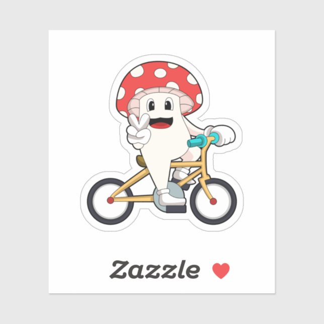 Sticker Mushroom with Bicycle.PNG (Feuille)