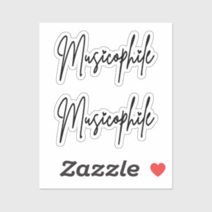 Sticker Musicophile Typo avec cœurs d'amour Vinyle sur mes