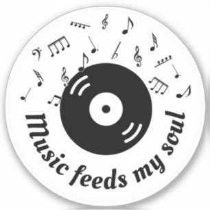Sticker Musique Alimentation Mon âme Vinyl Album