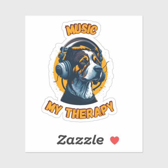 Sticker Musique d'art vintage Ma thérapie (Feuille)