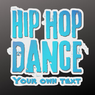 Sticker Musique de danse hip hop néon bleu