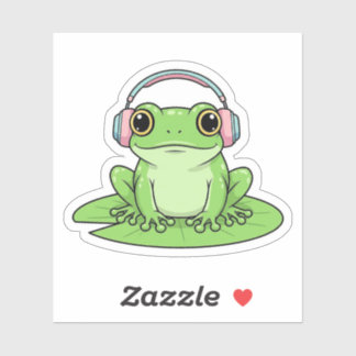 Sticker Musique d'écoute Grenouille Verte – Vibe Pastel
