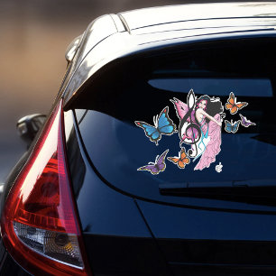 Sticker Musique Note Papillons Fairy