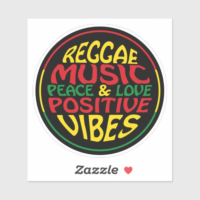 Sticker Musique reggae avec des paroles et des citations p (Feuille)