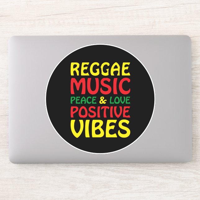 Sticker Musique reggae avec des paroles positives (Ordinateur)