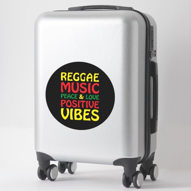 Sticker Musique reggae avec des paroles positives (Sur valise)