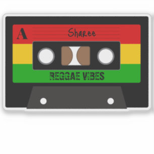 Sticker Musique Reggae Retro Bande de cassette Rasta