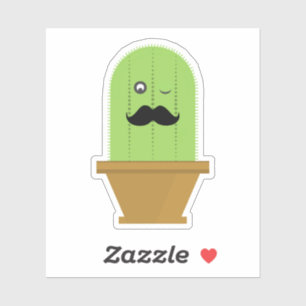 Sticker Mustache Cactus