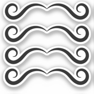 Sticker Mustache de curling classique Petit homme