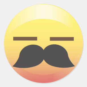 Sticker Mustache Emoji Sigh Party
