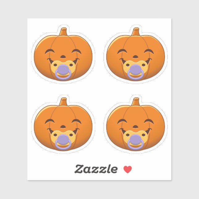 Sticker My First Halloween Pacifier Pumpkin Set of 4 (Feuille)