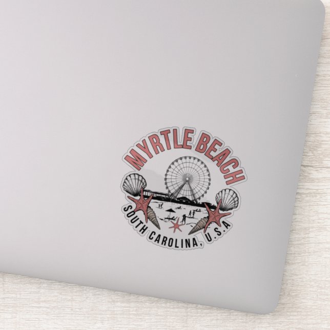 Sticker Myrtle Beach Retro Vignette Vinyl Decal (Détail)