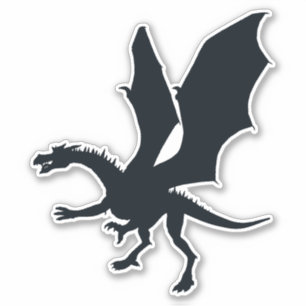 Sticker Mystic Majesty : Dragon Silhouette Imaginaire