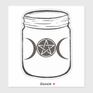 Sticker Mystical Magic Moons Mason Jar Halloween Party