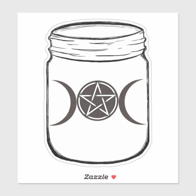 Sticker Mystical Magic Moons Mason Jar Halloween Party (Feuille)