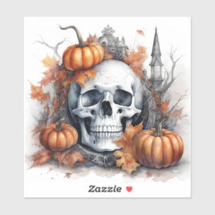 Sticker Mystique Halloween Gothique Crâne Art Mystique