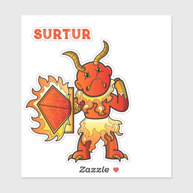 Sticker Mythologie de Surtur Norse (Feuille)