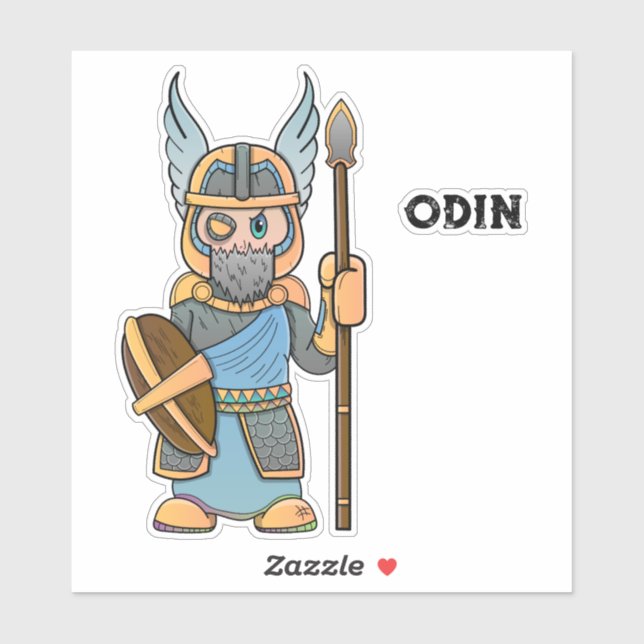 Sticker Mythologie d'Odin Norse (Feuille)