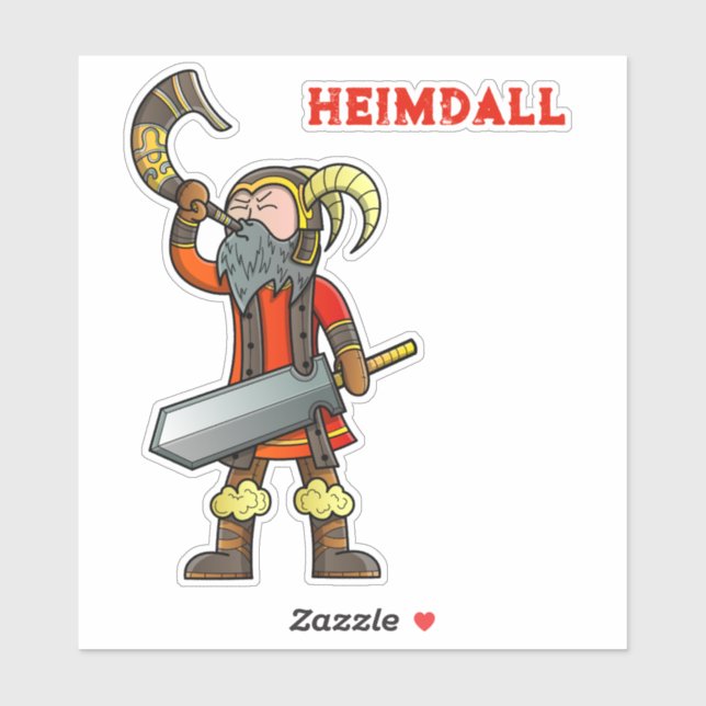 Sticker Mythologie Heimdall Norse (Feuille)