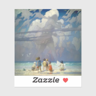 Sticker N.C. Wyeth Le Géant 1923 Illustration Vintage