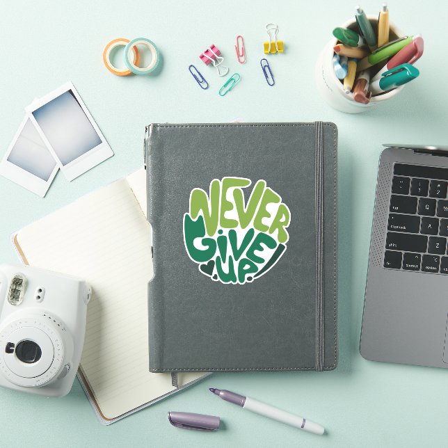 Sticker N'abandonnez jamais - Green Positive Hand Letting (Couverture iPad)