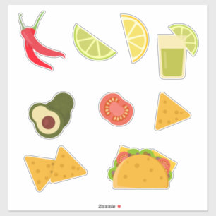 Sticker Nacho Tacos Variété alimentaire