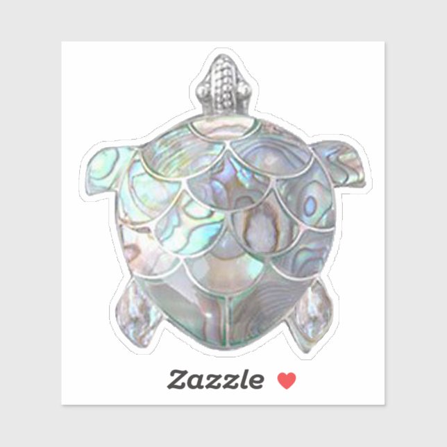Sticker Nacre et Silver Sea Turtle (Feuille)