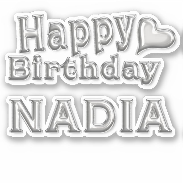 Sticker Nadia Happy Birthday (Devant)