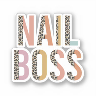 Sticker Nail Boss, Nail Tech, Nail Technicien, Cosmetologi