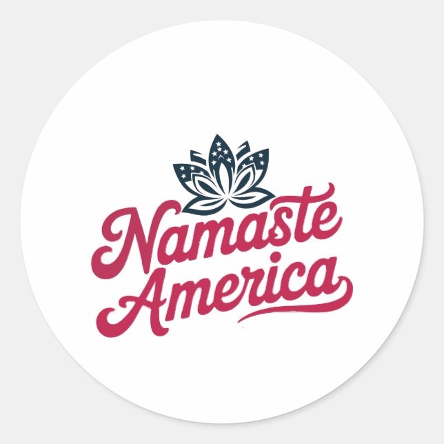 Sticker Namaste America Lotus Patriotic (Devant)