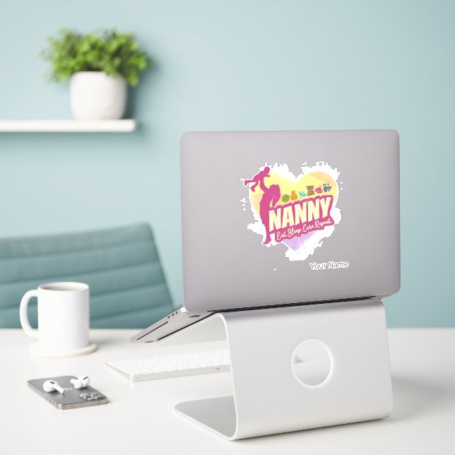 Sticker Nanny Nursemaid Vintage Babysitter Infirmière de g (Ordinateur portable sur le bureau)