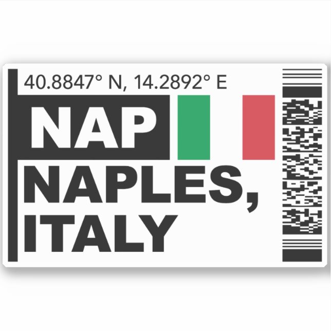 Sticker NAP Naples Boarding Pass - Italy Travel (Devant)