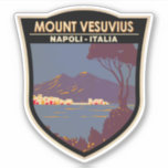 Sticker Naples Mont Vesuvius Travel Art Vintage<br><div class="desc">Naples et le Vésuve dans un style vectoriel. Le Vésuve est un somma-stratovolcan situé dans le golfe de Naples en Campanie,  Italie.</div>