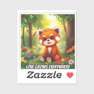 Sticker Nature’s Hug in a Cute Red Panda