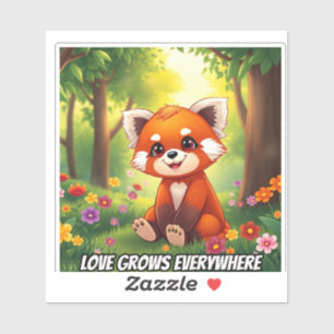 Sticker Nature’s Hug in a Cute Red Panda