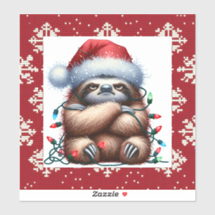 Sticker Naughty Christmas Lights Sloth