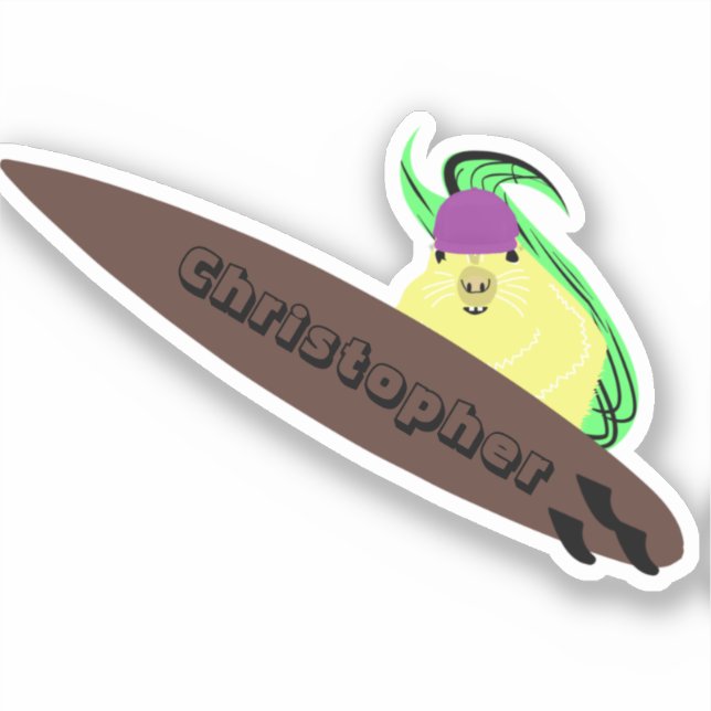 Sticker Naughty Squirrel #1000 Surfing (Recto)