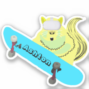 Sticker Naughty Squirrel #1009 Nom personnalisé Patinage