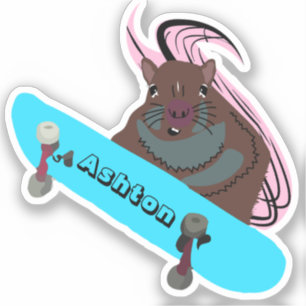 Sticker Naughty Squirrel #1028 Nom personnalisé Patinage