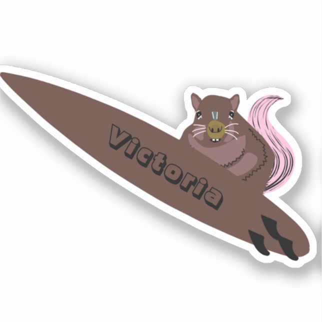 Sticker Naughty Squirrel #1064 Surf (Recto)