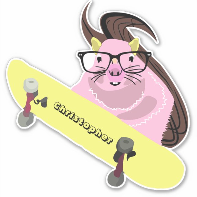 Sticker Naughty Squirrel #108 Skateboard (Devant)