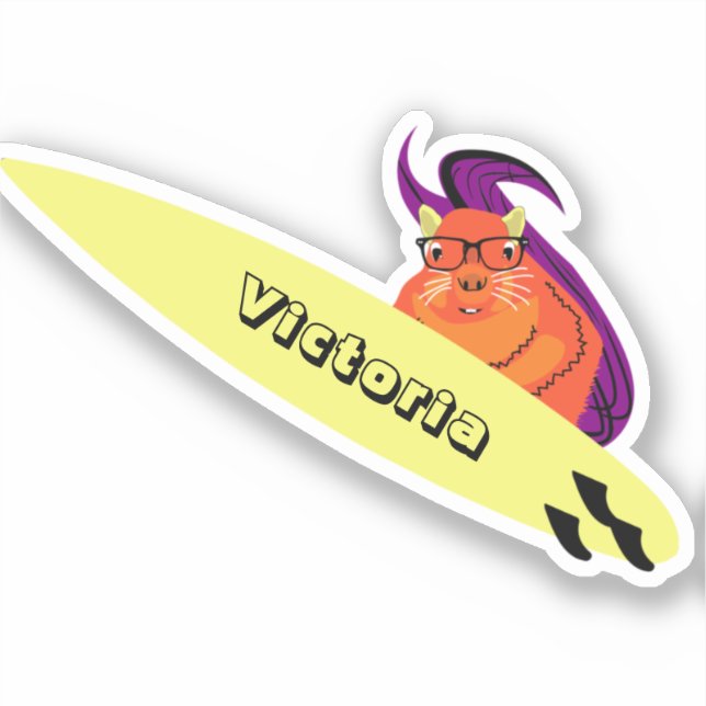 Sticker Naughty Squirrel #1094 Surf (Recto)